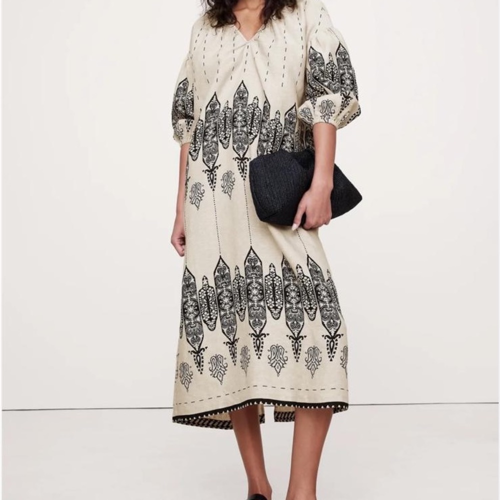 Banana Republic LINEN V-NECK MAXI DRESS